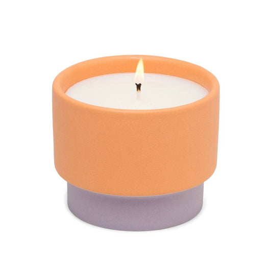 Colour Block Ceramic Candle  - Orange - Violet & Vanilla