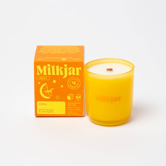 Milk Jar Citrus Candle - Sweet Orange & Lemongrass