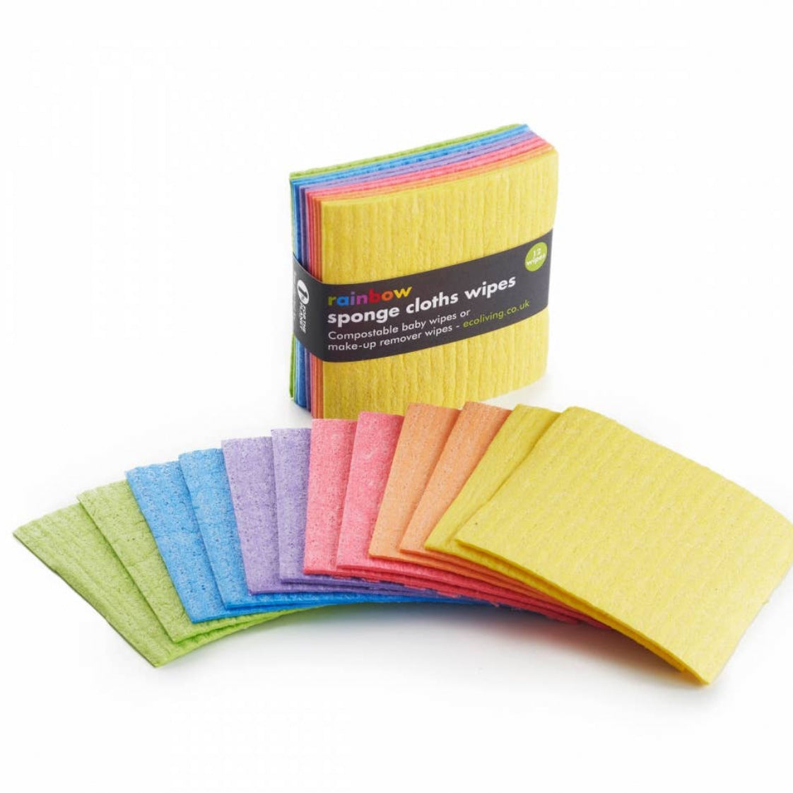 Eco Living Compostable Sponge Cloth Wipes - Rainbow