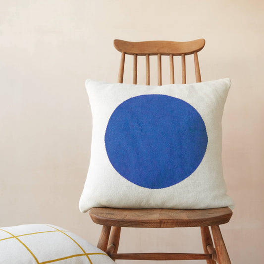 Sophie Home Cotton Knit Throw Pillow/Cushion Cover - Runda Cobalt